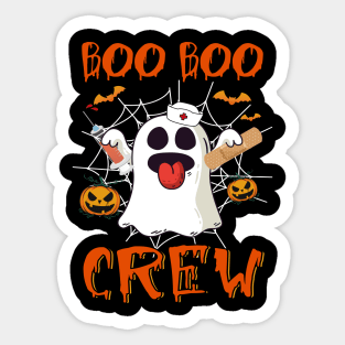 Boo Boo Crew Nurse Ghost Funny Halloween Costume Vintage Shirt Sticker